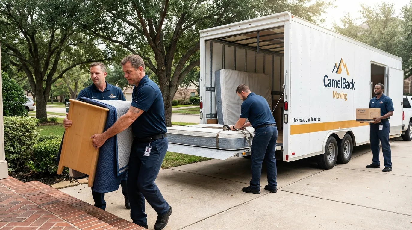 Crew loading residential truck for cross-state move from Canton, NY